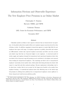 Information Frictions and Observable Experience: