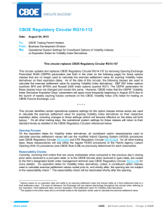CBOE Regulatory Circular RG15-112 Re: