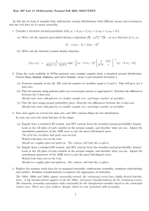 Stat 407 Lab 11 Multivariate Normal Fall 2001 SOLUTION
