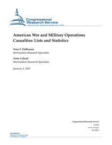 American War and Military Operations Casualties: Lists and Statistics Nese F. DeBruyne