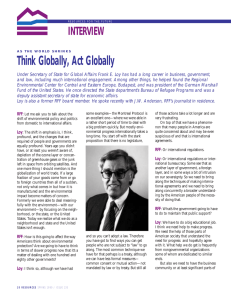 Think Globally, Act Globally INTERVIEW RFF