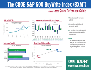 The CBOE S&amp;P 500 BuyWrite Index (BXM  ) January 2005