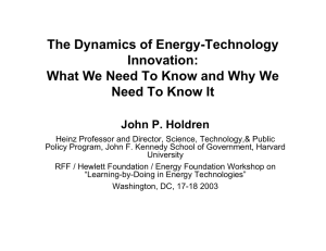 The Dynamics of Energy-Technology Innovation: Need To Know It