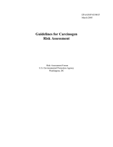 Guidelines for Carcinogen Risk Assessment EPA/630/P-03/001F March 2005