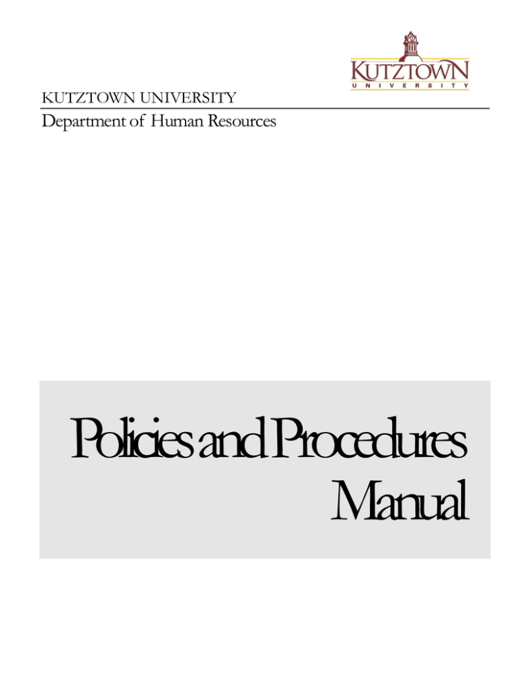 Policies And Procedures Manual Department Of Human Resources