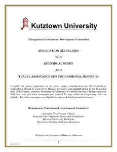 Kutztown University APPLICATION GUIDELINES FOR