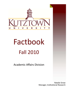 Factbook  Fall 2010  Academic Aﬀairs Division  Natalie Snow 