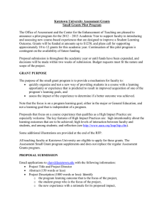 Kutztown University Assessment Grants Small Grants Pilot Program
