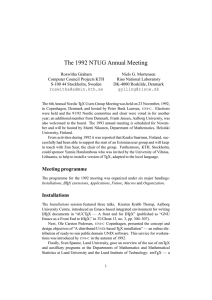 The 1992 NTUG Annual Meeting