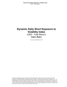 Dynamic Daily Short Exposure to Volatility Index (USD - Total Return)