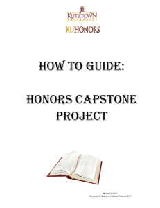 HOW TO GUIDE:  HONORS CAPSTONE PROJECT