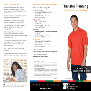 Transfer Planning Transfer application Tips: Questions? Need more information?