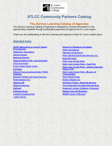 STLCC Community Partners Catalog The Service Learning Catalog of Agencies