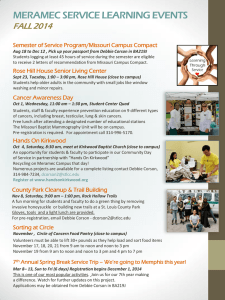 MERAMEC SERVICE LEARNING EVENTS  FALL 2014 Semester of Service Program/Missouri Campus Compact