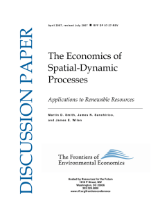 The Economics of Spatial-Dynamic Processes Applications to Renewable Resources