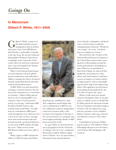 G Goings On In Memoriam Gilbert F. White, 1911–2006