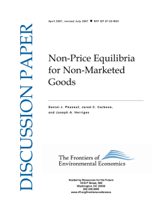 Non-Price Equilibria for Non-Marketed Goods