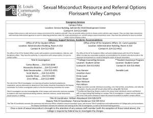 Sexual Misconduct Resource and Referral Options  Florissant Valley Campus 