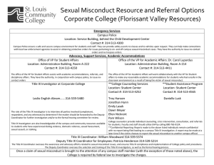 Sexual Misconduct Resource and Referral Options  Corporate College (Florissant Valley Resources) 