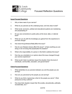 Focused Reflection Questions