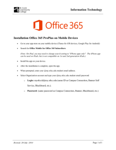 Information Technology Installation Office 365 ProPlus on Mobile Devices