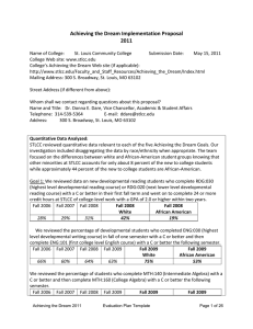 Achieving the Dream Implementation Proposal 2011