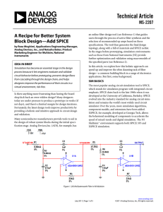 Technical Article A Recipe for Better System Block Design—Add SPICE MS-2207