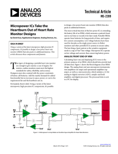 Technical Article Micropower ICs Take the Heartburn Out of Heart Rate MS-2289