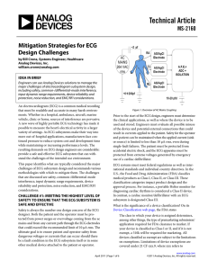 Technical Article Mitigation Strategies for ECG Design Challenges MS-2160