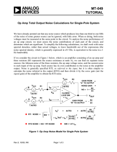 MT-049 TUTORIAL  Op Amp Total Output Noise Calculations for Single-Pole System