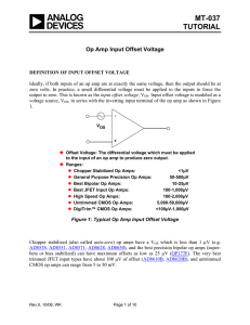 MT-037 TUTORIAL  Op Amp Input Offset Voltage
