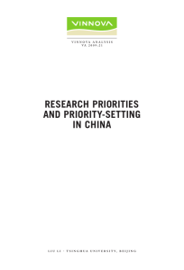 ReseaRch PRioRities and PRioRity-setting in china