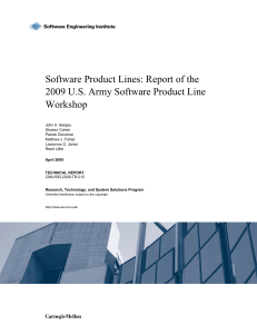 Software Product Lines: Report of the Workshop