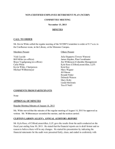 NON-CERTIFIED EMPLOYEE RETIREMENT PLAN (NCERP) COMMITTEE MEETING November 13, 2013 MINUTES