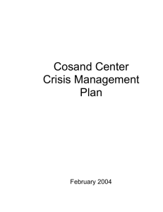 Cosand Center Crisis Management Plan