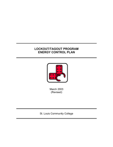 LOCKOUT/TAGOUT PROGRAM ENERGY CONTROL PLAN March 2003