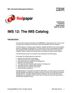 Red paper IMS 12: The IMS Catalog Introduction