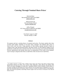 Catering Through Nominal Share Prices