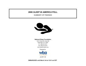 SLEEP IN AMERICA SUMMARY OF FINDINGS National Sleep Foundation