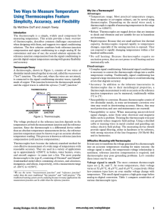 Two Ways to Measure Temperature Using Thermocouples Feature • Why Use a Thermocouple?