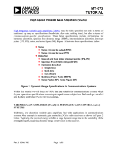 MT-073 TUTORIAL  High Speed Variable Gain Amplifiers (VGAs)