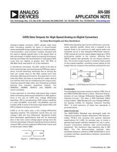 a AN-586 APPLICATION NOTE LVDS Data Outputs for High-Speed Analog-to-Digital Converters
