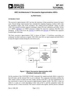 MT-021 TUTORIAL  ADC Architectures II: Successive Approximation ADCs