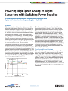 Powering High Speed Analog-to-Digital Converters with Switching Power Supplies