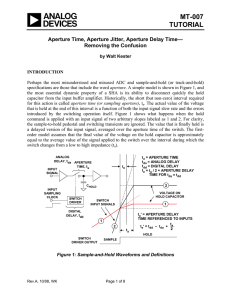 MT-007 TUTORIAL  Aperture Time, Aperture Jitter, Aperture Delay Time—