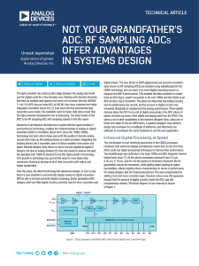 NOT YOUR GRANDFATHER’S ADC: RF SAMPLING ADC  OFFER ADVANTAGES
