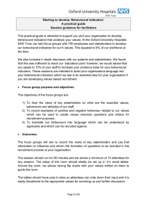 ‘Behavioural Indicators’ Starting to develop A practical guide Session guidance for facilitators