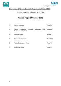Annual Report October 2013 Oxford University Hospitals NHS Trust