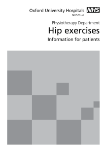 Hip exercises Information for patients Oxford University Hospitals Physiotherapy Department