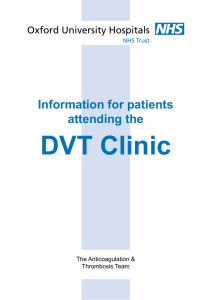 DVT Clinic Information for patients attending the Oxford University Hospitals